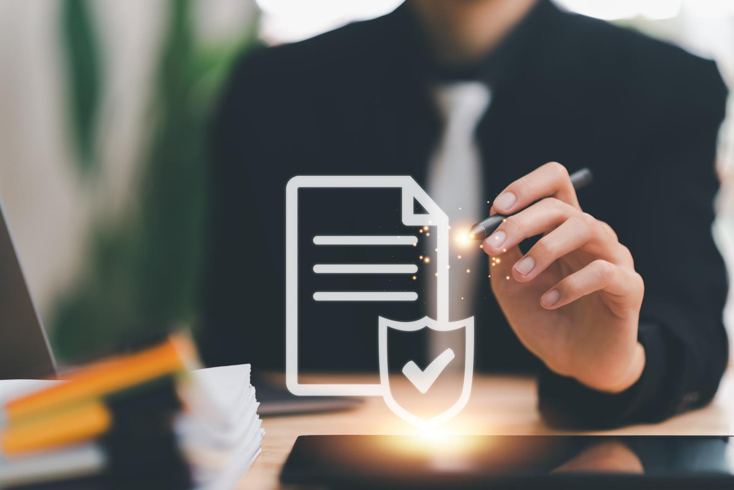Industry Certification,Guarantee, business insurance ,product Certification Management,best quality assurance concept for product assurance, standard quality ,ISO ,businessman and document iconhand