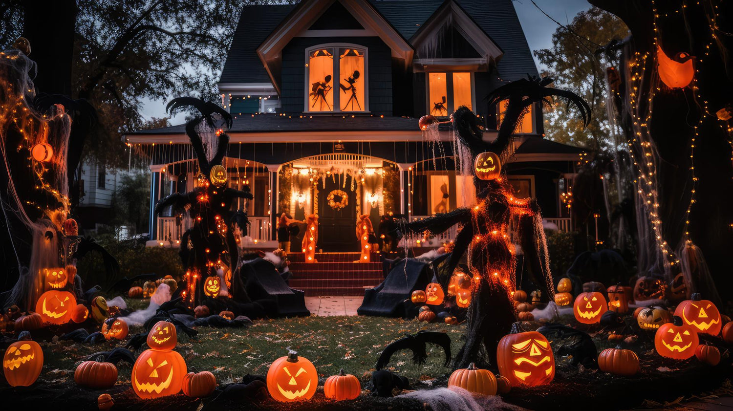 bushes halloween decor house