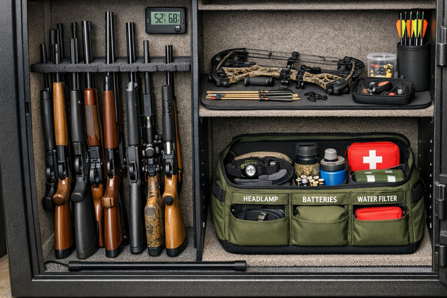 hunting gear storage,liberty safe,summer organization