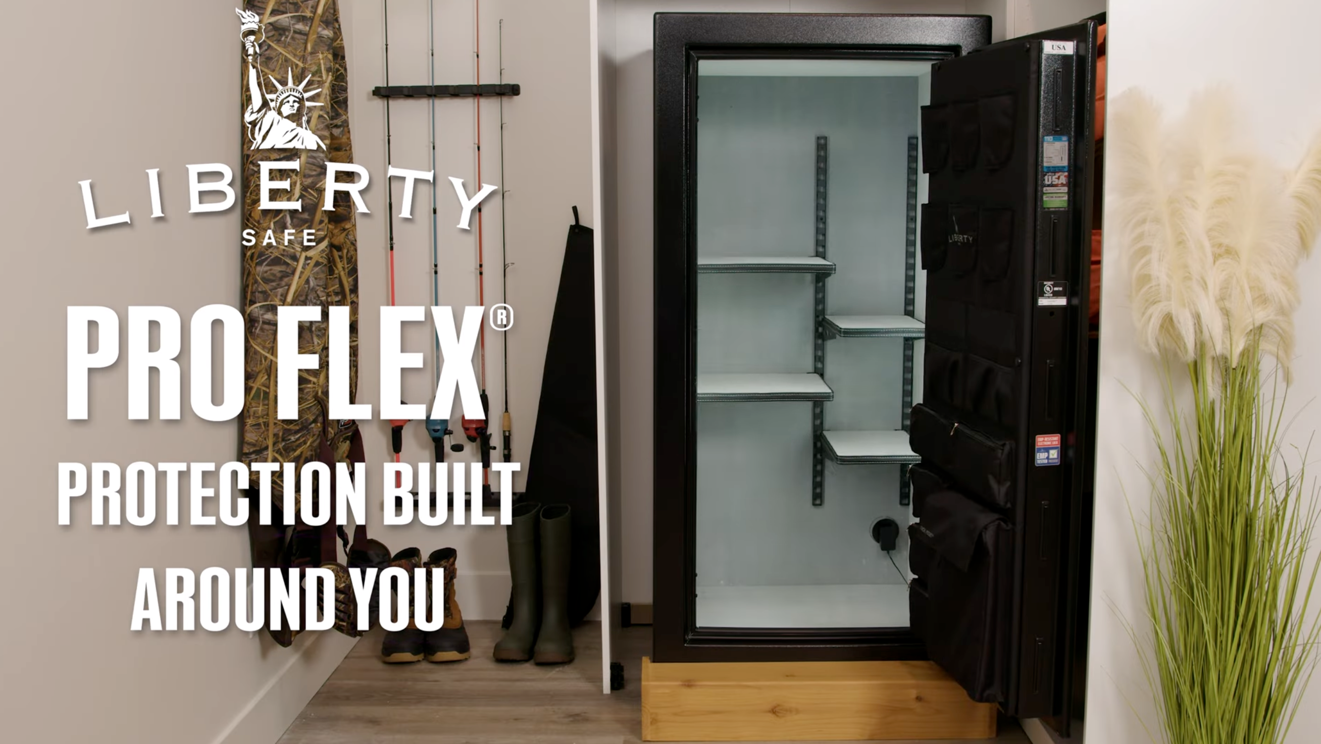Load video: Liberty Safe Pro Flex interiors are customizable to your life and needs.