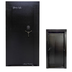 Black Liberty Safe vault door with a smaller inset showing the door interior | 647346410508